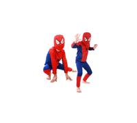 (Red & Blue Spiderman, 3-4 Years) Kids Boys Superhero Spiderman Cosplay Costume Fancy Dress Up Clothes Outfit Set