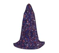 Red Blue Stars American Hooded Cape For Teenagers Witch Vampire Cosplay Party Halloween Christmas Printed Long Cloak