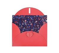 Red Blue Stars American Pearl Paper Holiday Greeting Card With Envelopes Weddings Party Birthday Invitations Wishes