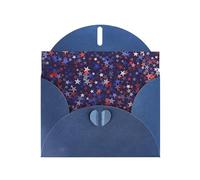 Red Blue Stars American Pearl Paper Holiday Greeting Card With Envelopes Weddings Party Birthday Invitations Wishes