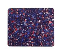Red Blue Stars American Stable Grip Mouse Pad Desk Mat, Lock Edge with Non-Slip Rubber Bottom for Computer Laptop PC