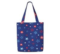 Red Blue Stars,Reusable Grocery Bags Shopping Tote Bags Large Capacity Canvas Shoulder bag