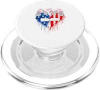 Red Blue White 4th Of July US Flag Hearts Cute Ladybugs PopSockets PopGrip for MagSafe