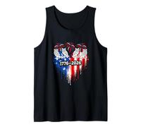 Red Blue White 4th of July US Flag Hearts Cute Owls Tank Top
