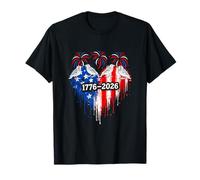 Red Blue White 4th of July US Flag Hearts Cute Starlings T-Shirt