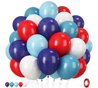 Red Blue White Balloons, 50PCS 12 inch Navy Light Blue Red White Balloon for 4th of July Independence Day Patriotic 250th Anniversary USA Memorial Day Veterans Labor Baseball Birthday Party Decoration
