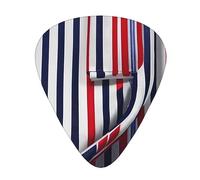 Red Blue White Gray Stripes Exceptional Guitar Pick – Single-Side Full-Print, Abs Material Plectrum – Diverse Thickness For Varied Music Experience – Ideal For Guitars And Ukuleles,Guitar Pick,