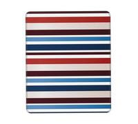 Red Blue White Gray Stripes Mouse Pad with Non-Slip Rubber Base 7.9 x 9.5 in Mouse Mat with Stitched Edge Gaming Mousepad for Wireless Mouse Computer Laptop Home Office Desk Pad