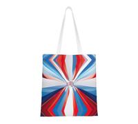 Red Blue White Gray Stripes Print Reusable Bag Lightweight Bags Foldable Eco-Friendly All-Seasons Versatility Trendy