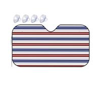 Red Blue White Gray Stripes Printing Upgrade Car Windshield Sun Shade Protect Car From Sun Rays Heat Damage,Vehicle Accessories