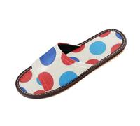 Red Blue White Polka Dot Fashion Women Men's Shower Slippers Indoor Washable Non-Slip personal Rubber Sole Home Shoes for Travel, Pool, Party zapatos casuales para mujer