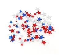 Red Blue White Twinkle Stars Table Confetti 4th of July Independence National Day American Theme Presidents Birthday Patriotic Party Foil Sequins Sprinkles Confetti Decorations, 60gRed Blue WHI