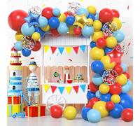 Red Blue Yellow Balloon Arch Kit, 106pcs Carnival Circus Balloon Garland Arch Set with Star Foil Balloons Multicolor Confetti Balloons for Carnival Birthday Baby Shower Circus Theme Party Decorations