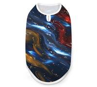 Red, Blue & Yellow Lava Style Waves Dog Shirts Sleeveless T-Shirt Pet Tank Top Soft Summer Vests Clothes for Dogs And Cat M
