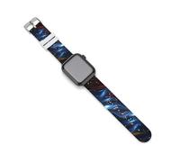 Red, Blue & Yellow Lava Style Waves Silicone Watch Band Replacement Watch Straps Adjustable Sport Wristband for Women Men 42mm/44mm