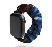 Red, Blue & Yellow Lava Style Waves Watch Band Elastic Scrunchie Watch Strap Soft Wristband Compatible with Apple Watch