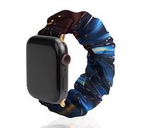 Red, Blue & Yellow Lava Style Waves Watch Band Elastic Scrunchie Watch Strap Soft Wristband Compatible with Apple Watch