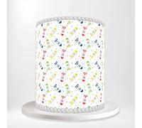 Red Blue Yellow Space Rockets Playful Wrap Around Print A4 Edible Paper Icing Sheet Cake Topper Side Ribbon Border Decor for Personalised Themed Decorations