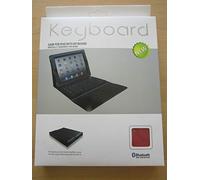 RED Bluetooth Wireless Keyboard Real Leather Carry Case/Stand Apple iPad 1,2,3