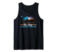Red Bluff California Republic Bear Silhouette Starry Night Tank Top