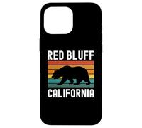 Red Bluff California USA Flag Vintage Cali Bear Sacramento Case for iPhone 16 Pro Max