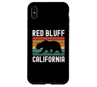 Red Bluff California USA Flag Vintage Cali Bear Sacramento Case for iPhone XS Max