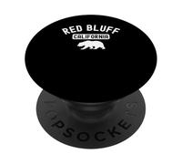 Red Bluff California USA Flag Vintage Cali Bear Sacramento PopSockets Adhesive PopGrip
