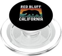 Red Bluff California USA Flag Vintage Cali Bear Sacramento PopSockets PopGrip for MagSafe