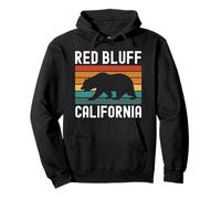 Red Bluff California USA Flag Vintage Cali Bear Sacramento Pullover Hoodie