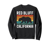Red Bluff California USA Flag Vintage Cali Bear Sacramento Sweatshirt