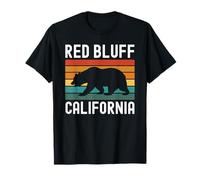 Red Bluff California USA Flag Vintage Cali Bear Sacramento T-Shirt