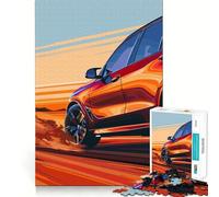 Red BMW SUV Speeding 1000 Piece Jigsaws for Adults Puzzle Mind Exercise Toy Family Bond Precision Cut Creative Gift (38x26cm)