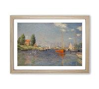 Red Boats in Argenteuil by Claude Monet Framed Print | A2 Oak Framed Wall Art | Ready to Hang | Modern Historical Picture | Living Room Bedroom Lounge Office