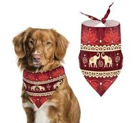 Red Bohemian Elephants Dog Bandanas Puppy Cat Kerchief Scarf Pet Triangle Bandana for Christmas