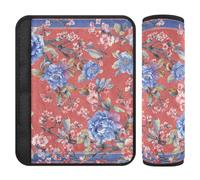 Red Boho Floral Flowers Chinese 2 Pack Seatbelt Cushion Release Stress to Your Neck and Shoulders for Truck forro para cinturon de segurida