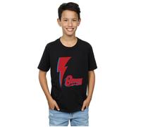 David Bowie Boys Red Bolt T-Shirt Black 9-11 Years