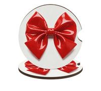 Red Bow 2 Pack Car Coasters for Cup Holders Wooden Absorbent Car Cup Coasters Non-Scratch Cork Base, Water Resistant Cups Mat for Women & Men (Fits Most Cars, SUVs, Trucks)