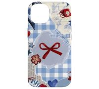 Red Bow Blue Gingham Coquette American Patriotic 4th July Case for iPhone 14