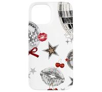 Red Bow Coquette Disco Ball Y2K Star Cherry Kiss Lipstick Case for iPhone 15