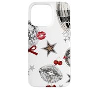 Red Bow Coquette Disco Ball Y2K Star Cherry Kiss Lipstick Case for iPhone 15 Pro Max