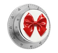Red Bow Kitchen Timers for Cooking Visual Timer Stainless Steel Magnetic Timer with Alarm Cooking Timers for Baking, Exercise, Sports, Study & Outdoor Use