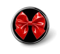 Red Bow Lapel Pin Brooches Round Fashion Brooch Pin Cute Button Badges Alloy Button Pins Enamel Pins Metal Pinback for Hat Shirt Clothing Bags