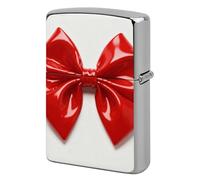 Red Bow Lighter Case Metal Double-Sided Lighter Cover Pocket Lighters Sleeve Windproof Lighters Accessories for Men Women