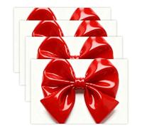 Red Bow Placemats Set 30x45cm*4 Heat Resistant Washable Placemat Waterproof Table Placemats Non-Slip Wipeable Tables Mat Kitchen Place Mats for Dining Party Home Decor