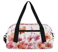 Red Bow Tie Kids Duffle Bag Boys Girls Small Sport Dance Gym Bag for Overnight Travel Weekender Carry On, Spring Vintage Flowers, 18.5"L x 9.4"W x 7.8"H