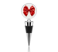Red Bow Wine Stoppers Reusable Wine Bottle Stopper Decorative Champagne Stoppers Silicone Beverage Bottle Sealer Keep Fresh, Leakproof Wines Saver for Bar Party Decor
