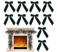 Red Bows - Decorative Holiday Wrap, Plush Bow Garland Accent, Quick Tie Application, Celebration Setup Helper, Seasonal Decor, Small Size Wine Red, Sturdy and Reusable Design