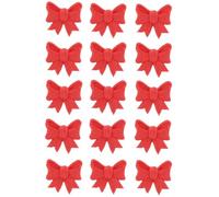 RED BOWS Edible Festive Cake Cupcake Decorations x15