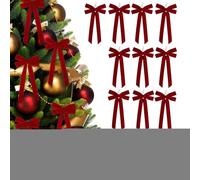 Red Bows For The Christmas Tree 12 Pieces Home Decoration Red