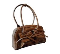 Red Bows Tie Hobo Purse Trendy Aesthetic Shoulder Bag PU Leather Daily Pack
